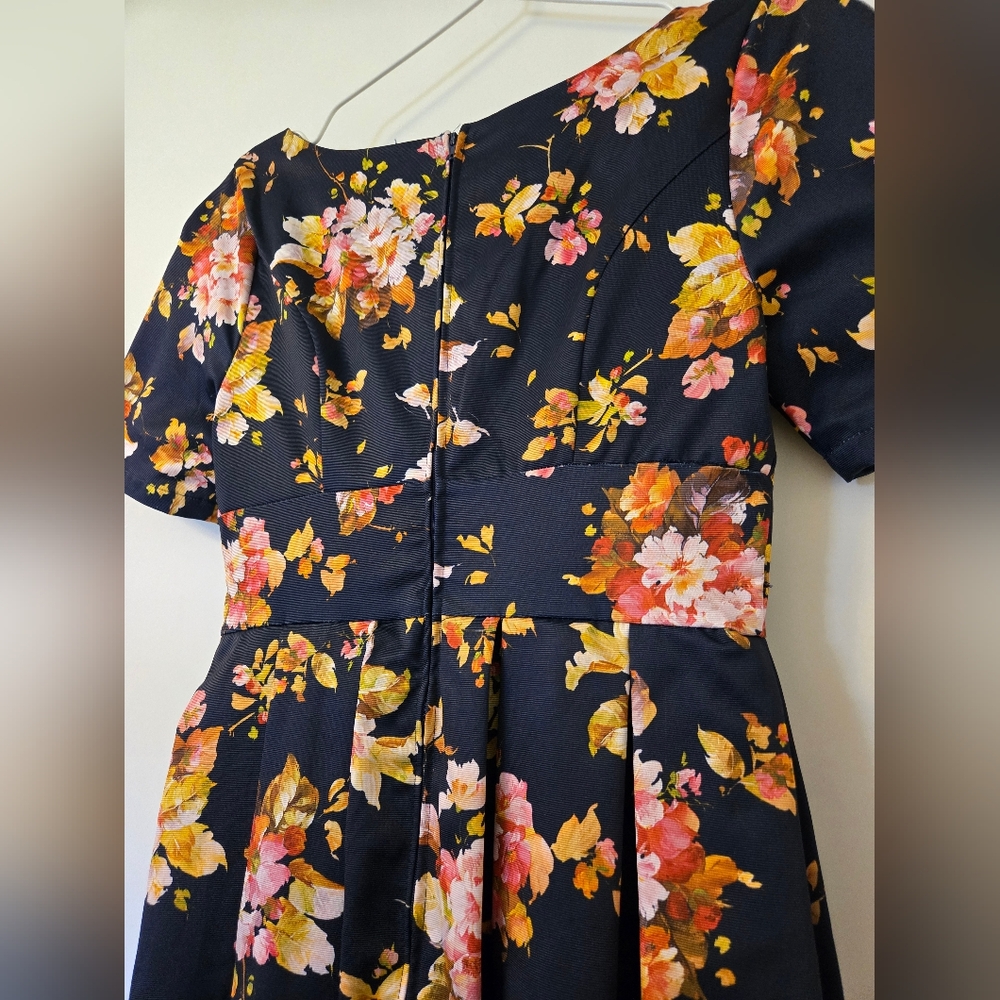 ModCloth Navy Floral Fit and‎ Flare Dress - Picture 8 of 10